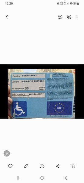 Pierdut legitimatie Handicap